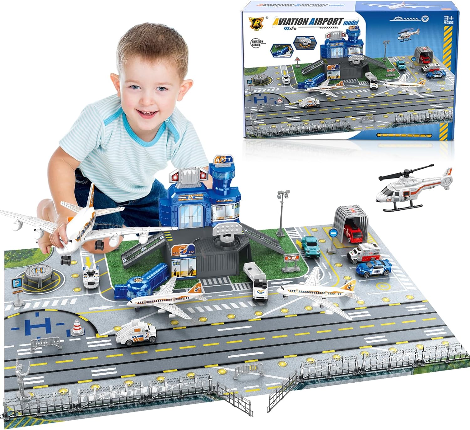 Children's Airport Scene Toy S - Model Airplane Plastic recension och pris