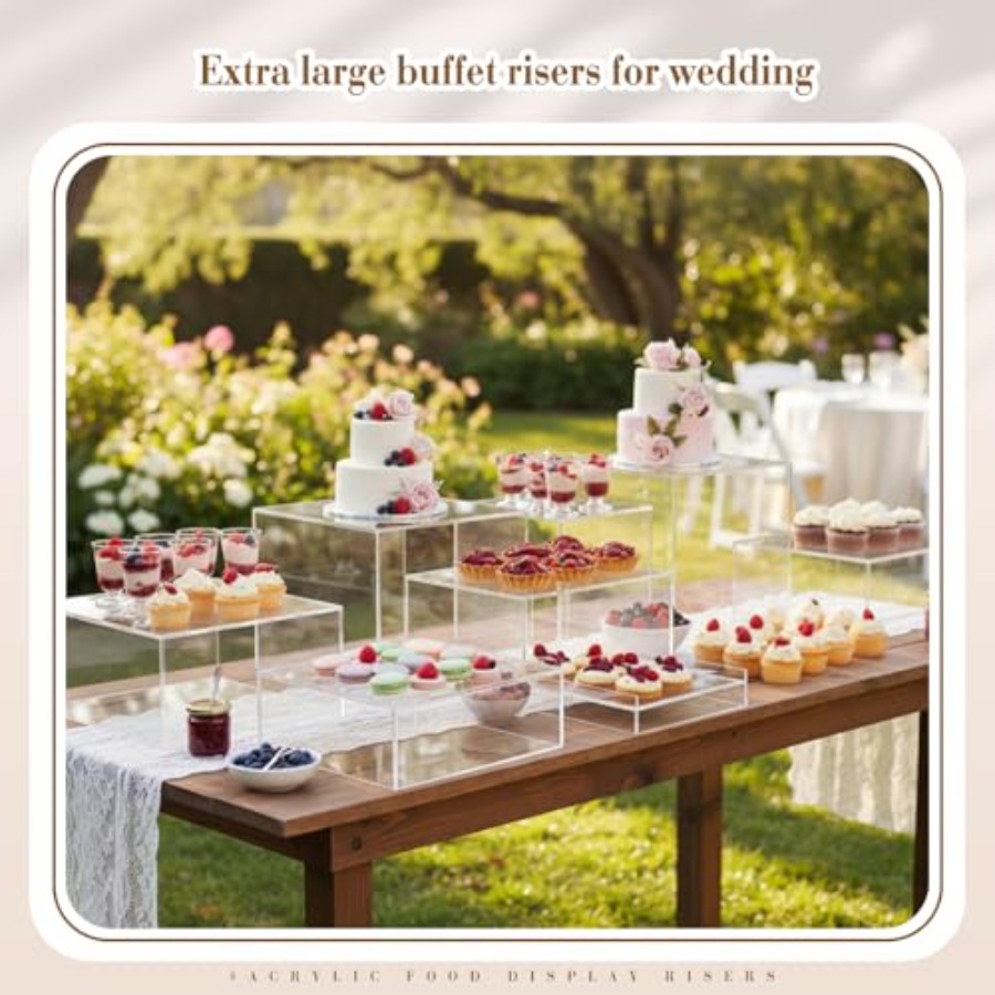 7 Pcs Extra Large Buffet Riser - Display Risers Set recension och pris