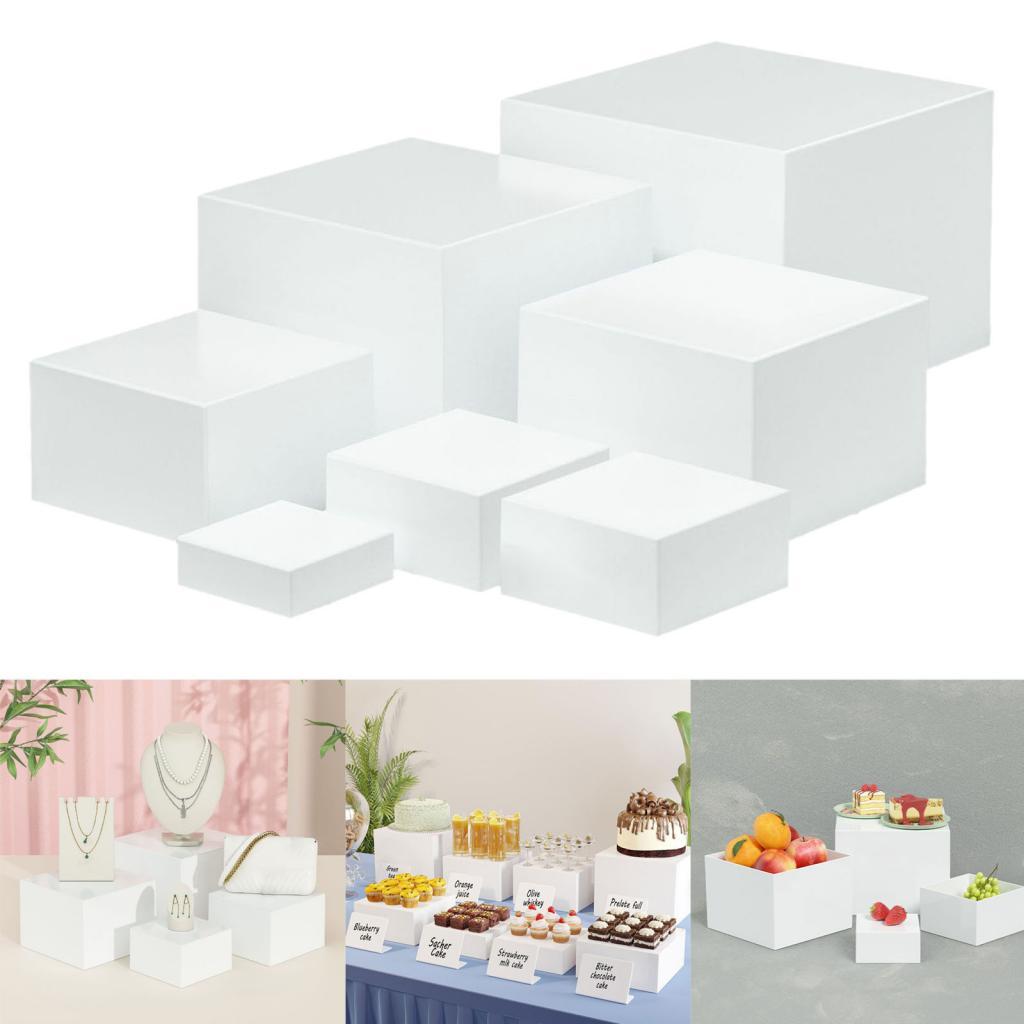 7 Pieces Acrylic Cube Display  - Display Risers Set recension och pris