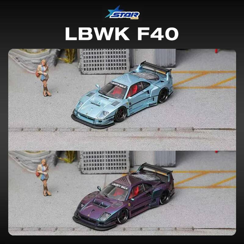 STAR 1:64 LBWK F40 Ice Blue Ma - Die Cast Car 1 64 recension och pris